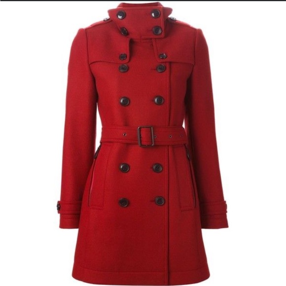 Burberry Brit Funnel Neck Wool Cashmere Twill Trench Coat - Picture 2 of 7